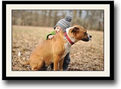 

Baby with Dog Fine Art Print(10 inch X 14 inch, Framed)