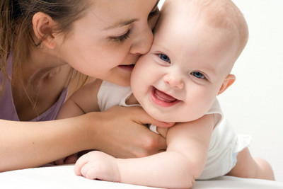 

Child's Love - Mummy kissing her Baby Paper Print(12 inch X 18 inch)