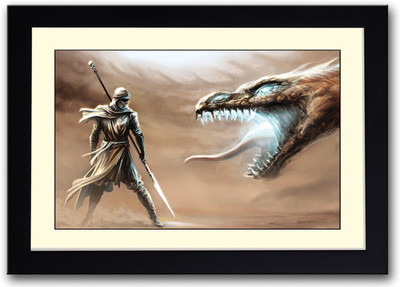 

Dragon Warrior Fine Art Print(14 inch X 20 inch, Framed)