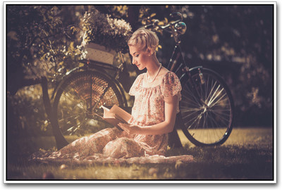 

Girl Reading Book Paper Print(12 inch X 18 inch)