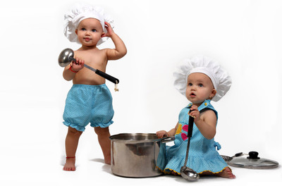 

Child's Love - Cute Chefs (2) Paper Print(12 inch X 18 inch, Stretched)