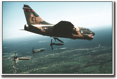

Fighter plane dropping missiles Fine Art Print(12 inch X 18 inch, Rolled)