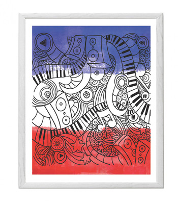 

Hulkut The Engraving Music Art Print with white frame 24 * 30 Inches Fine Art Print(32 inch X 1 inch, Framed)