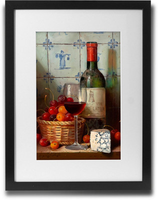 

Shaildha's Water Colour Painting Print of Wine With Cheese And Cherries Fine Art Print(11 inch X 9 inch)