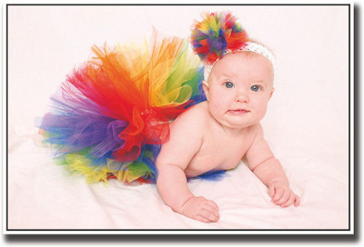 

Baby in colorful dress Fine Art Print(12 inch X 18 inch, Rolled)