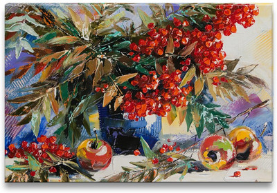 37% OFF on Still-Life with a Mountain Ash and Apples Canvas Art(10 inch X 15 inch)