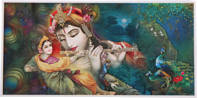 

Textured Art Radha-Krishna Fine Print Unframed Poster Fine Art Print(20 inch X 40 inch, Rolled)