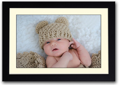 

Cute Baby With Brown Hat Looking Fine Art Print(14 inch X 20 inch, Framed)