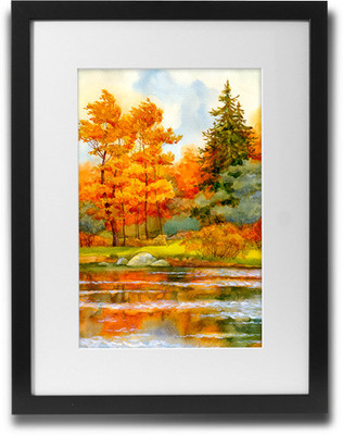 

Shaildha's Water Colour Painting Print of Summer Lake Fine Art Print(11 inch X 9 inch)