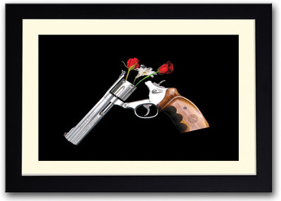 

Gun and Roses Fine Art Print(14 inch X 20 inch, Framed)