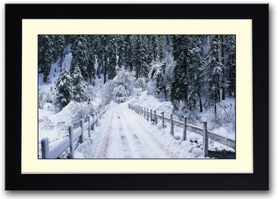 

Snow Covered Bridge Fine Art Print(14 inch X 20 inch, Framed)