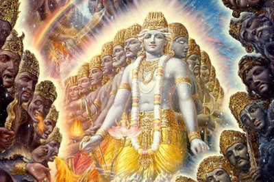 

Lord Krishna with Geeta Updesh Poster Paper Print(12 inch X 18 inch, Rolled)