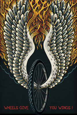 

Wheels Give you Wings Poster Photographic Paper(18 inch X 12 inch)