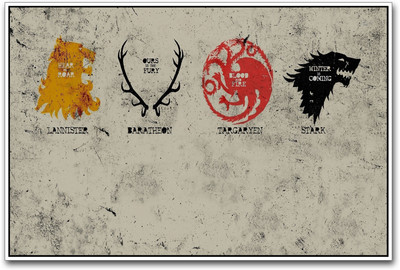 

GOT Lannister Baratheon Targaryen Stark Paper Print(12 inch X 18 inch)