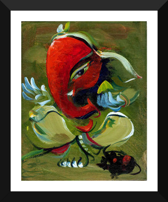 

Tallenge - Abstract Art - Omkara Ganpati - Framed A3 Size Poster Paper Print(17 inch X 12 inch, Framed)