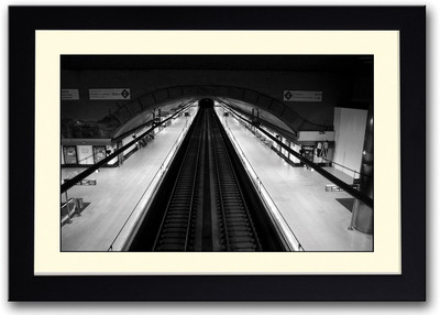 

Train Station Black and White Fine Art Print(14 inch X 20 inch, Framed)