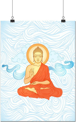 

Beautiful Blessing Buddha in Blue A3 Poster by Heartzy Paper Print(18 inch X 12 inch, Rolled)