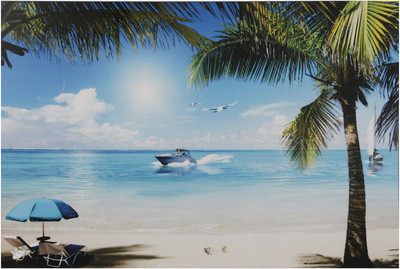 

Bm Traders Beautiful Blue Beach View Unframed Wall Sticker Poster Big Fine Art Print(24 inch X 48 inch, Rolled)
