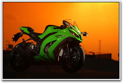 

Green Kawasaki Ninja Superbike inspired Paper Print(12 inch X 18 inch)