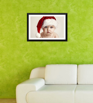 

Tallenge - Christmas Art - Cute Baby - Ready To Hang Framed A3 Size Poster Paper Print(17 inch X 12 inch, Framed)