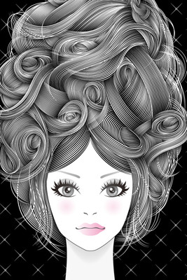 

Oshi - Lady with huge Hair Paper Print(18 inch X 12 inch, Streched)