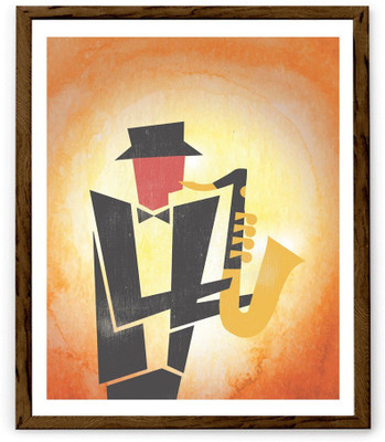 

Hulkut The Musical Man Art Print with brown frame 20 * 25 Inches Fine Art Print(27 inch X 1 inch, Framed)