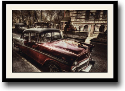 

Vintage red car Fine Art Print(10 inch X 14 inch, Framed)
