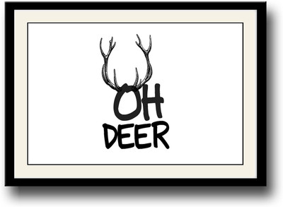 Oh Deer art Fine Art Print(10 inch X 14 inch, Framed)