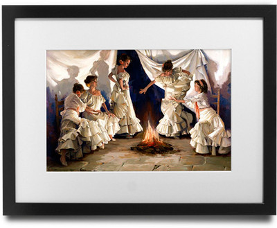

Shaildha's Water Colour Painting Print of Oriental Dance Preparation Fine Art Print(9 inch X 11 inch)