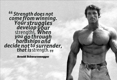 

Arnold Schwarzenegger Strength Quotes like poster (Non Tearable Synthetic Material) Fine Art Print(13 inch X 19 inch)