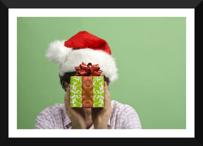 

Tallenge - Christmas Art - Secret Santa - Medium Size Ready To Hang Framed Digital Art Print On Photographic Paper(18 inch X 12 inch, Framed)