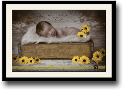 

Cute baby in coke crate Fine Art Print(10 inch X 14 inch, Framed)