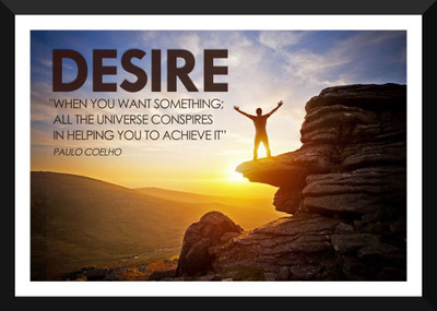 

Tallenge - Motivational Poster - Desire - Paulo Coelho Inspirational Quote - Medium Size Ready-to-hang Framed Art Print On - Medium Size Framed Art Print On Photographic Paper(12 inch X 18 inch, Framed)