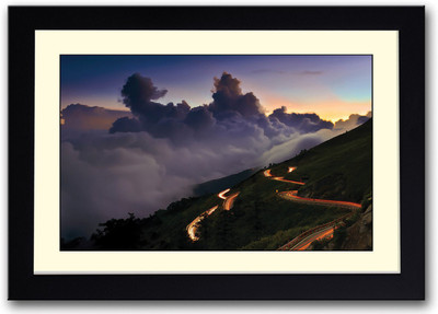 

Beautiful Road on Hills Fine Art Print(14 inch X 20 inch, Framed)