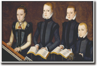 

Posterhouzz Girls playing piano vintage Fine Art Print(12 inch X 18 inch, Rolled)