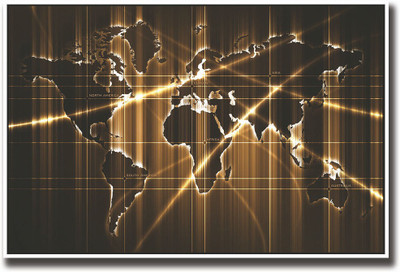 

World map artistic Fine Art Print(12 inch X 18 inch, Rolled)