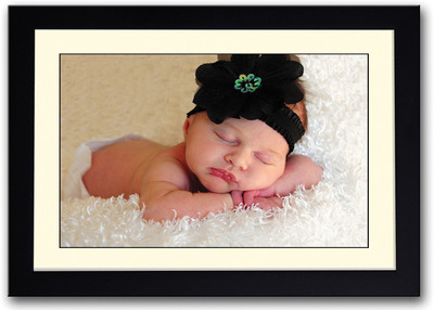 

Cute Baby With Black Bow Fine Art Print(14 inch X 20 inch, Framed)