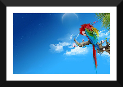 

Tallenge - Rainbow on a Parrot - Premium Quality A3 Size Framed Poster Paper Print(17 inch X 12 inch, Framed)