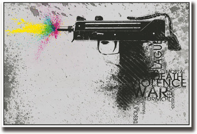 

Gun shooting colors Fine Art Print(12 inch X 18 inch, Rolled)