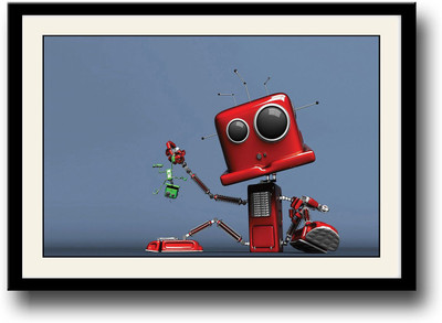 

Funny red robot Fine Art Print(10 inch X 14 inch, Framed)