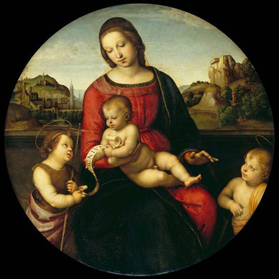 

Old Masters Collection - Mary with the Child, John the Baptist and a Holy Boy by Raphael - Medium Size Ready To Frame Rolled Digital Art Print On Photographic Paper(18 inch X 18 inch, Rolled)