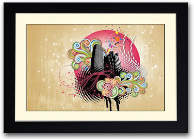 

Buildings Abstract Design Fine Art Print(14 inch X 20 inch, Framed)