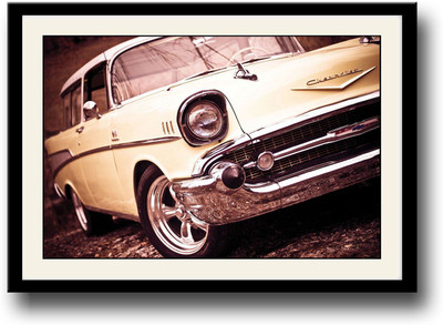 

Yellow vintage car Fine Art Print(10 inch X 14 inch, Framed)