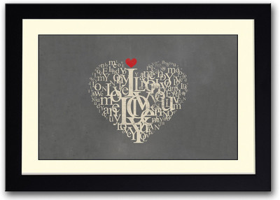 

Love Typography Fine Art Print(14 inch X 20 inch, Framed)