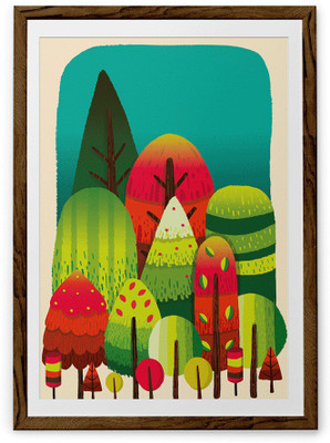 

Textured Trees Fine Art Print(36 inch X 24 inch, Framed)