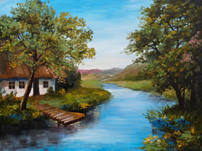 Nature Painting Canvas Art 12 Inch X 16 Inch Flipkart Com