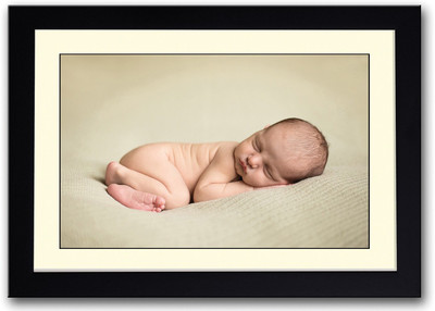 

Cute Little Baby Sleeping On Brown Fine Art Print(14 inch X 20 inch, Framed)