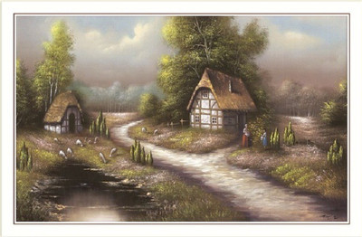 

Bm Traders Hut In Village Big Rolled Canvas Art(30 inch X 60 inch)