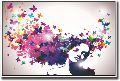 

Girl hair full of butterflies Fine Art Print(12 inch X 18 inch, Rolled)