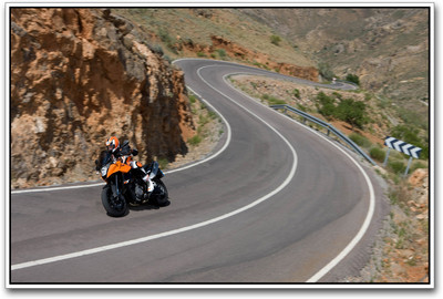KTM Super Bike on Road Paper Print(12 inch X 18 inch)